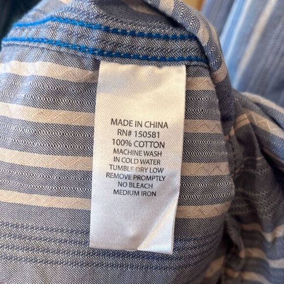 Flag & Anthem Dry Goods Supply Blue Striped Button Down Shirt XL - Picture 4 of 4